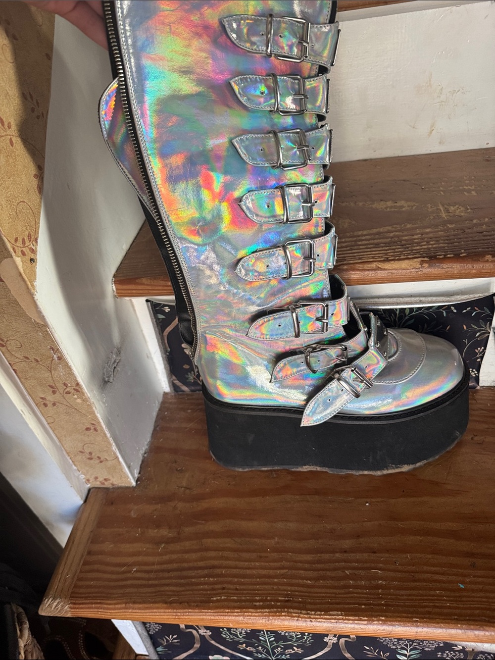 Demonia Iridescent Platform Boots